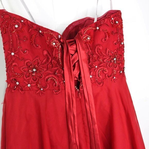 NWOT Alyce Paris sweatheart strapless glitter cocktail dress, red, size 4‎ - Picture 4 of 8